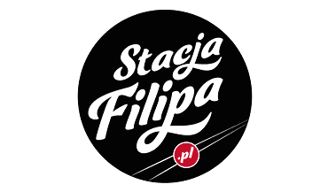 Dwuwariantowy logotyp portalu internetowego Stacja Filipa.